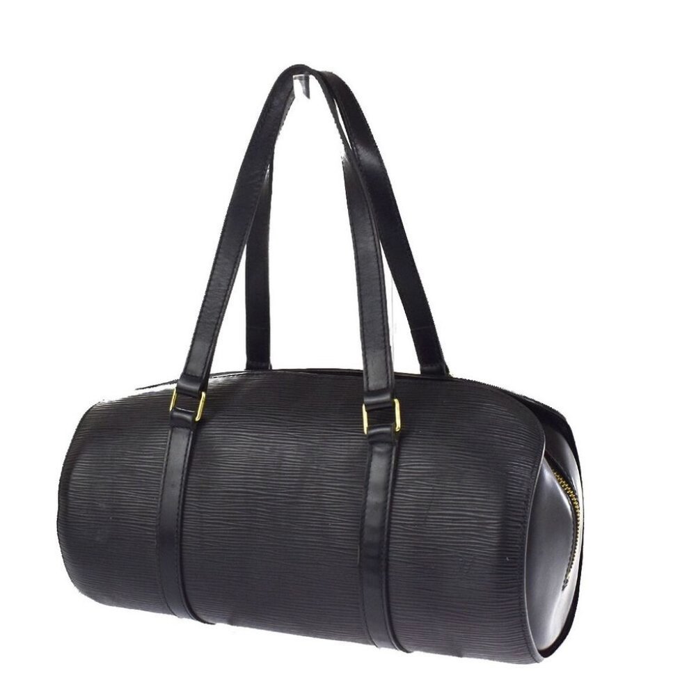 Vintage LOUIS VUITTON Soufflot Hand Bag Epi Leather Black Gold France